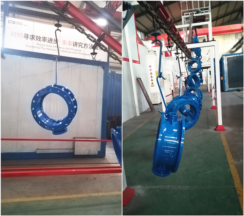 鋁都閥門(mén)高溫靜電噴涂流水線(xiàn)